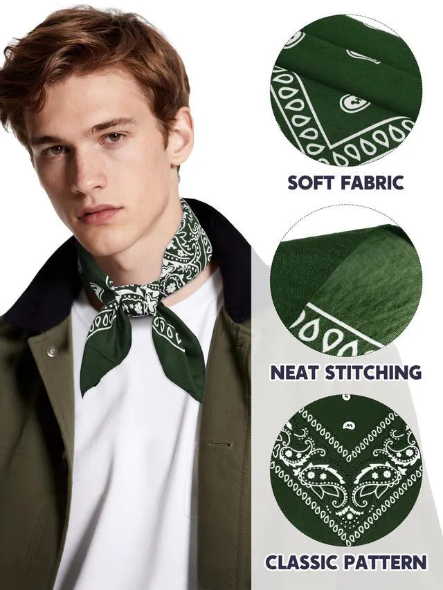 Alt view image 5 of 6 - 12 Pack Novelty Bandanas Paisley Print Cowboy Bandana Handkerchiefs, Assorted Colors