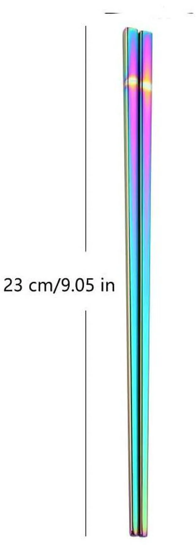 Alt view image 2 of 7 - Stainless Steel Chopsticks,Reusable ,Dishwasher Safe , Easy to Use2 PCS,Rainbow