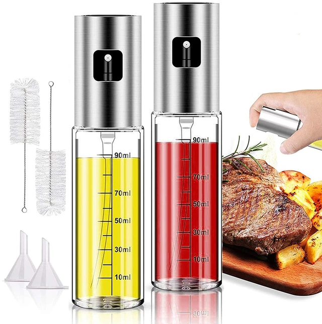 Main image of 2 Pack Oil Sprayer for Cooking, Olive Oil Sprayer Mister for Air Fryer Kitchen Glass Bottle Versatile Spray Oil Dispenser Refillable Vinegar Spritzer for BBQ Salad Baking Roasting Grilling