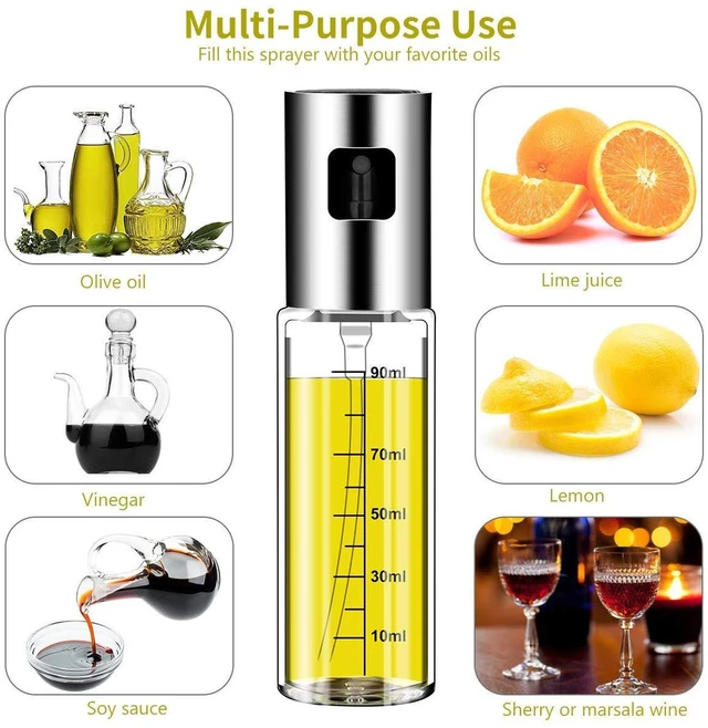 Alt view image 6 of 7 - 2 Pack Oil Sprayer for Cooking, Olive Oil Sprayer Mister for Air Fryer Kitchen Glass Bottle Versatile Spray Oil Dispenser Refillable Vinegar Spritzer for BBQ Salad Baking Roasting Grilling