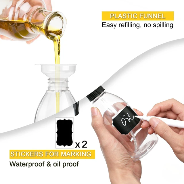 Alt view image 5 of 7 - Oil Sprayer for Cooking, 2 Pack Olive Oil Spray Bottle, 10oz Food-Grade Plastic Oil Spritzer Mister, Refillable Oil Dispenser Bottle for Salad, BBQ, Grilling, Kitchen Baking, Roasting