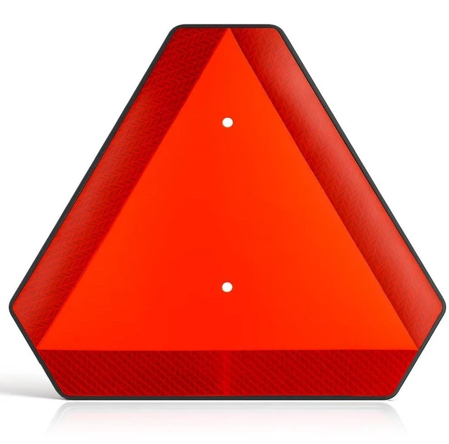 Main image of Slow Moving Vehicle Safety Sign,Slow Moving Vehicle Triangle Sign,Plastic 14"x16" Engineering Grade Reflective for Golf Cart (Plastic)