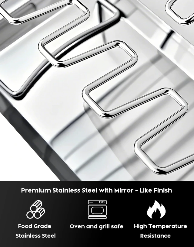 Alt view image 3 of 7 - Chicken Leg Rack for Grill 14 Slots - 2 Pcs Set for Smoker Oven BBQ | Professional Grade Stainless Steel Chicken Drumstick Holder, Easy to Use & Clean