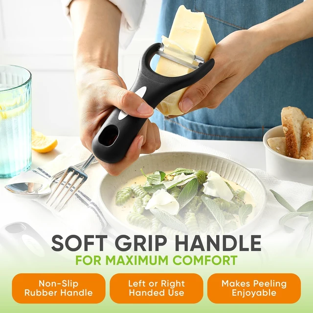 Alt view image 6 of 7 - Set of 2 Stainless Steel Y Shaped Vegetable Peeler for Kitchen | Heavy Duty Potato Peeler with Ultra Sharp Blades & Soft Grip Handle for Apple, Carrot, Cucumber, Veggie, Fruit, Citrus
