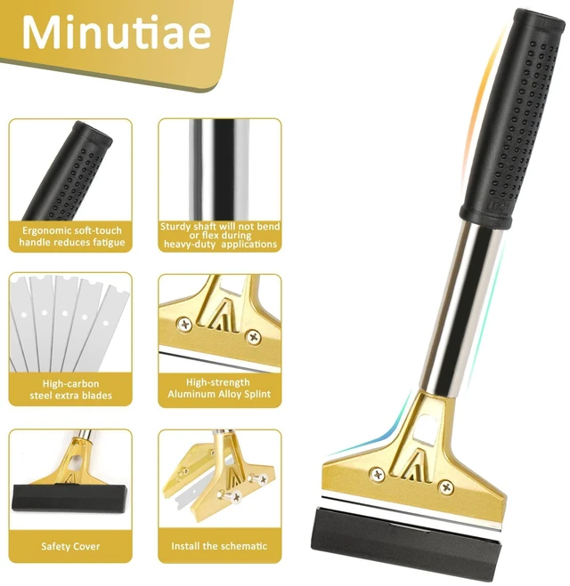 Alt view image 2 of 7 - Razor Blade Scraper with 20 PCS Extra Blades and Gloves. | 4"Heavy-Duty Floor Scraper,Ideal for Cleaning Windows,Glass,Tiles,Wall,Labels,DIY Renovators,Professional Cleaners