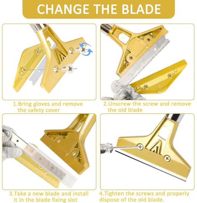 Alt view image 7 of 7 - Razor Blade Scraper with 20 PCS Extra Blades and Gloves. | 4"Heavy-Duty Floor Scraper,Ideal for Cleaning Windows,Glass,Tiles,Wall,Labels,DIY Renovators,Professional Cleaners