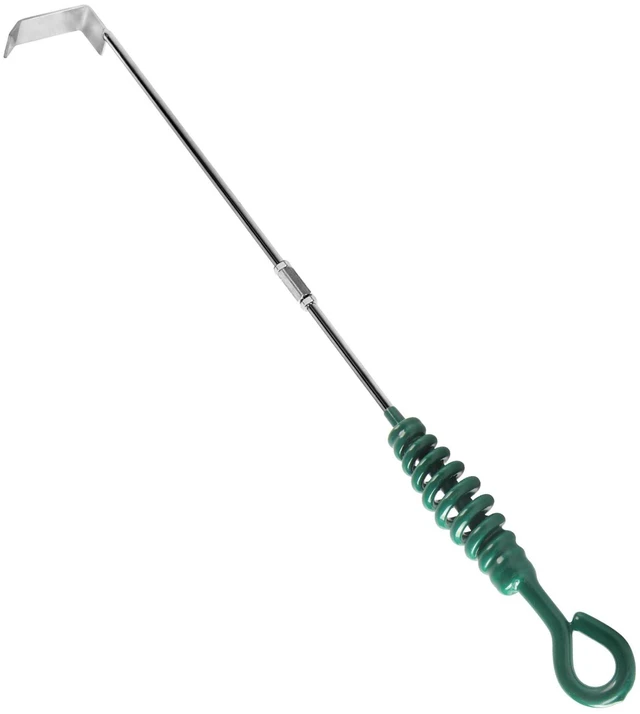 Main image of 18 Inch BBQ Ash Tool, kamado Joe Charcoal Smoker Wood Burning Stove ash Rake Grilling Accessories, Green Threaded Handle Charcoal Garden Tools Grill Cleaning Tools