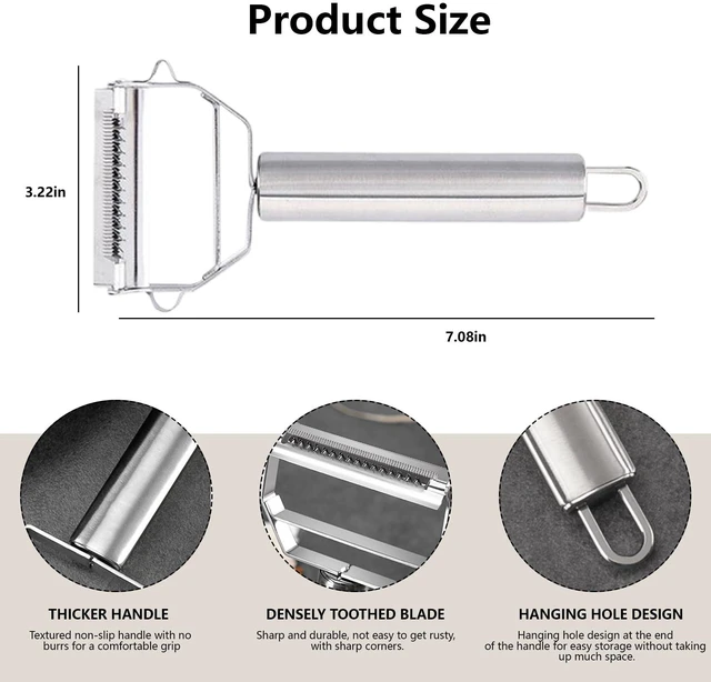 Alt view image 2 of 7 - Multifunction Stainless Steel Julienne Peeler Vegetable Peeler Double Planing Grater Kitchen Accessories Cooking Tools