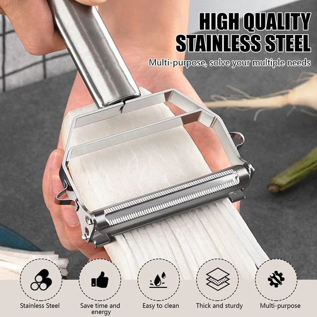 Alt view image 5 of 7 - Multifunction Stainless Steel Julienne Peeler Vegetable Peeler Double Planing Grater Kitchen Accessories Cooking Tools