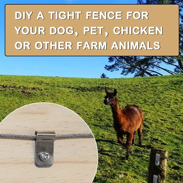Alt view image 5 of 7 - Wire Fence Clips Metal Fence Wire Clamps Stainless Steel, 100 PCS | Fencing Mounting Clips with 100 PCS Stainless Steel Screws for 12-16 Gauge Welded Clamps to Wood, Metal or Vinyl Railings