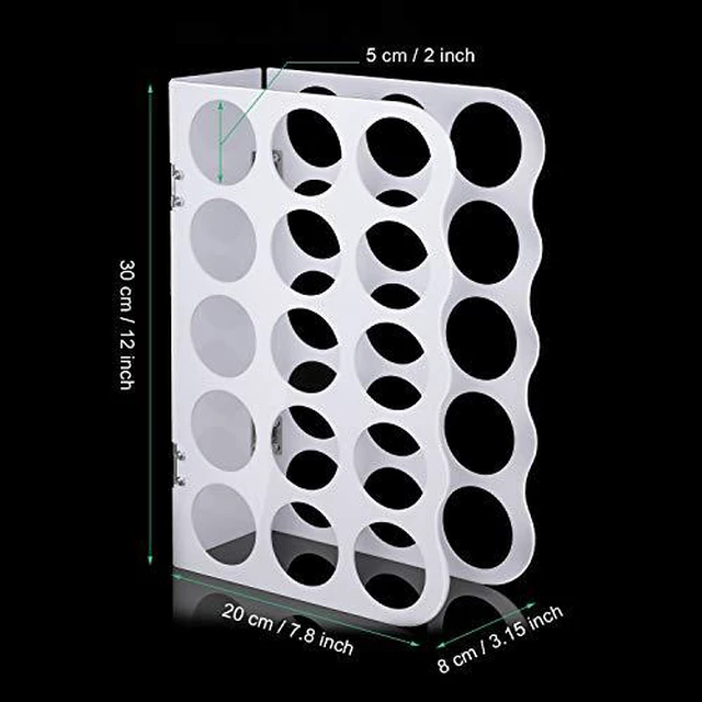 Alt view image 2 of 7 - Vinyl Storage Rack Acrylic 15 Holes Vinyl Roll Holder Craft Paper Storage Organizer Aperture 2 Inch Multiple Display Stand for Craft Room Home Office School, 12 x 7.8 Inch(White)