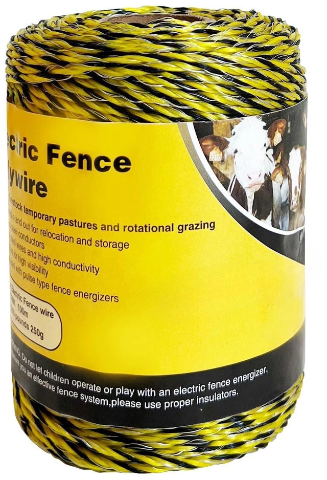Main image of Upgraded Electric Fence Polywire 330 Feet100 Meter6 Stainless Steel Strands for Reliable Conductivity and Rust ResistancePortable Electric Fence Rope