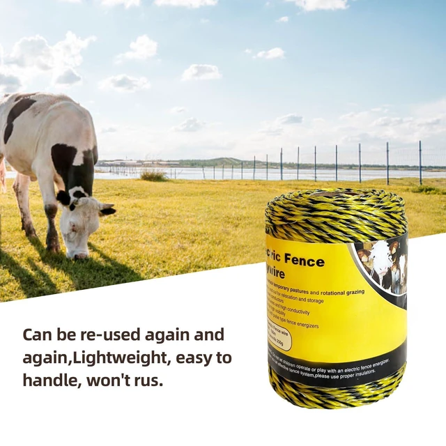 Alt view image 4 of 6 - Upgraded Electric Fence Polywire 330 Feet100 Meter6 Stainless Steel Strands for Reliable Conductivity and Rust ResistancePortable Electric Fence Rope
