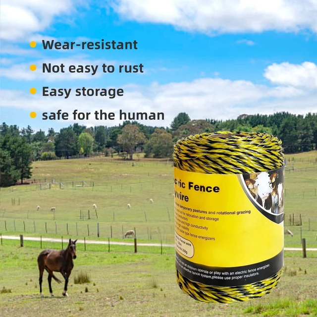 Alt view image 5 of 6 - Upgraded Electric Fence Polywire 330 Feet100 Meter6 Stainless Steel Strands for Reliable Conductivity and Rust ResistancePortable Electric Fence Rope