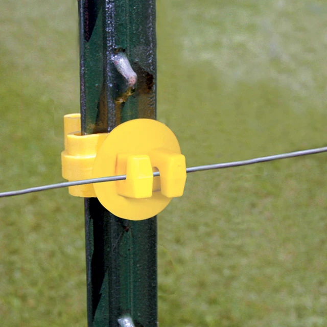 Alt view image 3 of 3 - Standard T-Post Insulators for Electric Fence, 25-Pack | Snug-Fitting Design for 1-1/4 or 1.33 in Studded T-Posts, No Hardware Required, Yellow Wrap-Around Style, ITY-Z