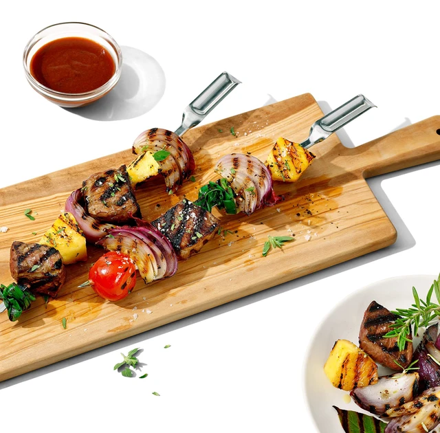 Alt view image 2 of 7 - Outdoor Grilling Skewers | Sturdy Stainless Steel, Angled Handles, Compact Nesting Storage, Ideal for Kebabs and Grilling Vegetables