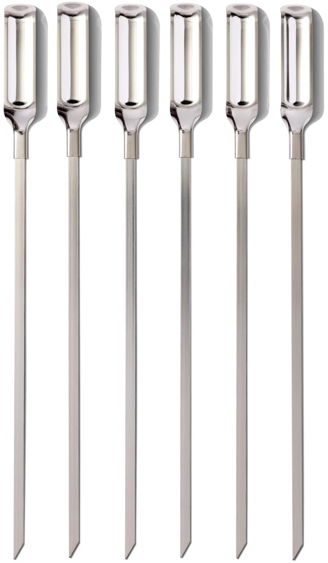 Main image of Outdoor Grilling Skewers | Sturdy Stainless Steel, Angled Handles, Compact Nesting Storage, Ideal for Kebabs and Grilling Vegetables