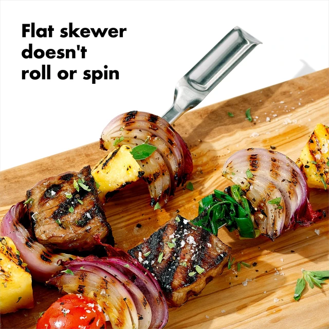 Alt view image 5 of 7 - Outdoor Grilling Skewers | Sturdy Stainless Steel, Angled Handles, Compact Nesting Storage, Ideal for Kebabs and Grilling Vegetables