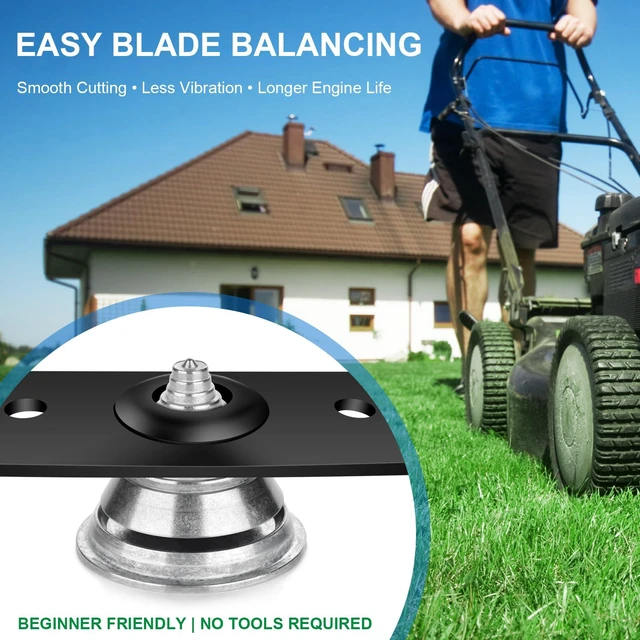 Alt view image 5 of 7 - Lawn Mower Blade Balancer, Metal Tool for Blades After Sharpening, 1 Pack | Zinc alloy, fits common round and square holes, static balance check on a flat level surface, helps reduce mower vibration