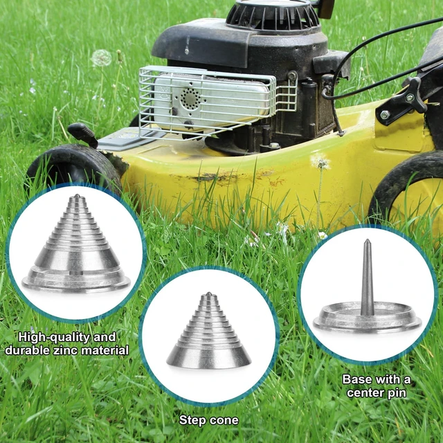 Alt view image 6 of 7 - Lawn Mower Blade Balancer, Metal Tool for Blades After Sharpening, 1 Pack | Zinc alloy, fits common round and square holes, static balance check on a flat level surface, helps reduce mower vibration