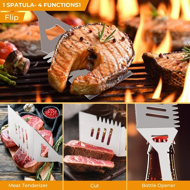 Alt view image 2 of 7 - Grill Utensils Set,15 Pcs Stainless Steel BBQ Accessories Set, Portable Professional Grill Tool, Perfect Grill Kit Gift for Outdoor with Bag
