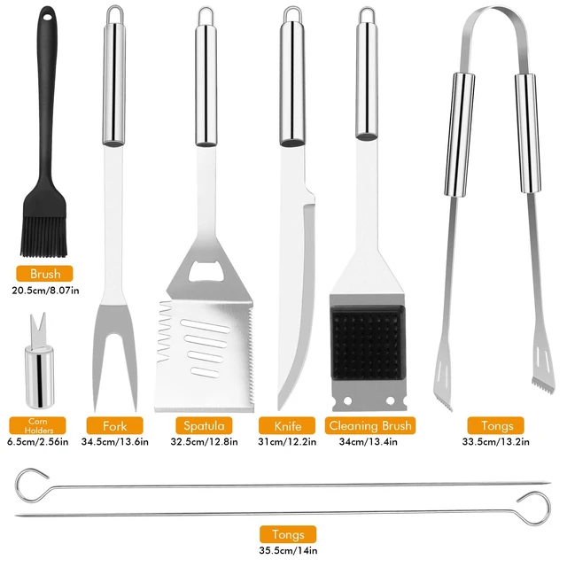 Alt view image 6 of 7 - Grill Utensils Set,15 Pcs Stainless Steel BBQ Accessories Set, Portable Professional Grill Tool, Perfect Grill Kit Gift for Outdoor with Bag