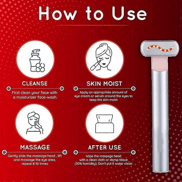 Alt view image 9 of 10 - Ecocleanpath CHRONUS Silver Handheld LED Red Light Therapy Facial Device with Vibration Massage for Face & Neck