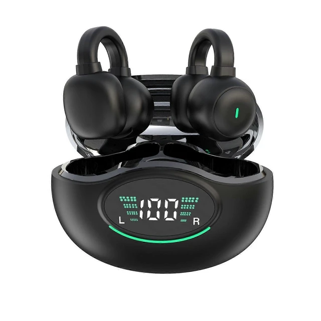 Alt view image 6 of 10 - Wireless Bone Conduction Headphones Bluetooth 5.3, 42H Playtime, Open-Ear Clip Design for Running & Exercise (Black)