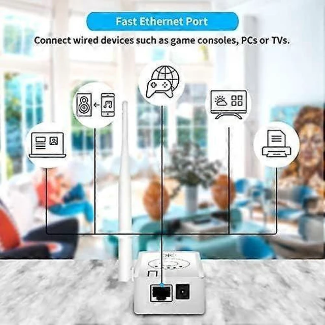 Alt view image 8 of 10 - Ecocleanpath White WiFi Range Extender & Booster with Power Supply, Dual Mode Repeater/AP for Whole Home Coverage
