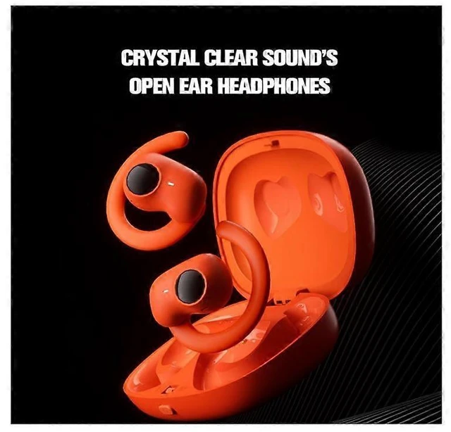 Alt view image 7 of 10 - Earless Open Ear Bluetooth Headphones, 40H Play, Sweatproof, Secure Fit Wireless Earbuds (Red)