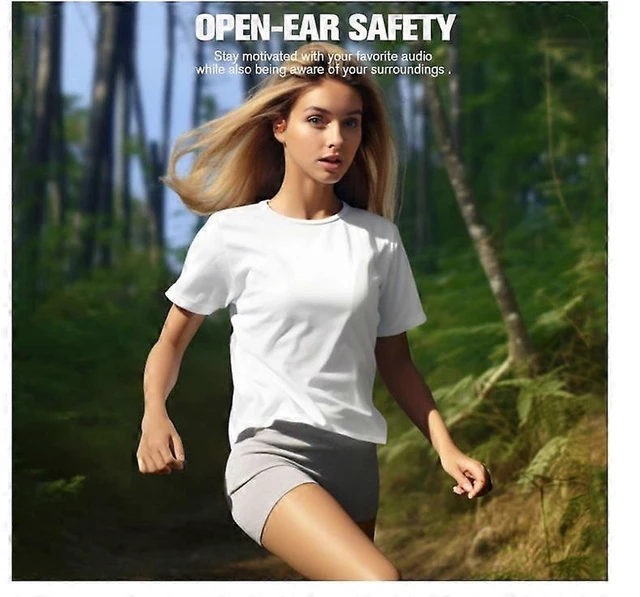 Alt view image 8 of 10 - Earless Open Ear Bluetooth Headphones, 40H Play, Sweatproof, Secure Fit Wireless Earbuds (Red)