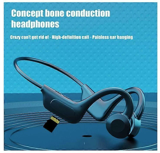 Alt view image 8 of 10 - Wireless Bone Conduction Headphones - Open-Ear Sweatproof, 7H Playback, Bluetooth 5.0 (Black)