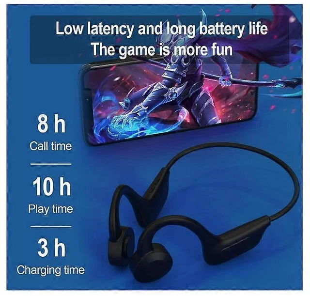 Alt view image 9 of 10 - Wireless Bone Conduction Headphones - Open-Ear Sweatproof, 7H Playback, Bluetooth 5.0 (Black)