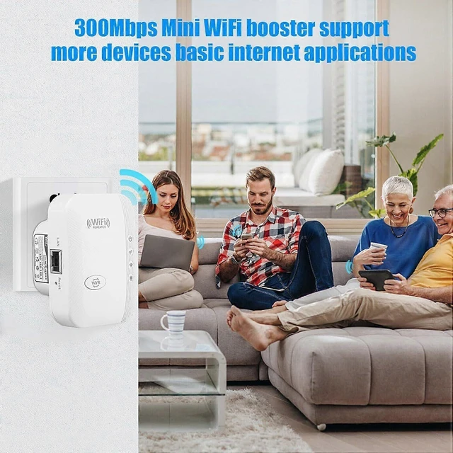 Alt view image 9 of 10 - Ecocleanpath 300Mbps WiFi Range Extender & Repeater, 2.4GHz Signal Booster Amplifier, Easy Setup (White)