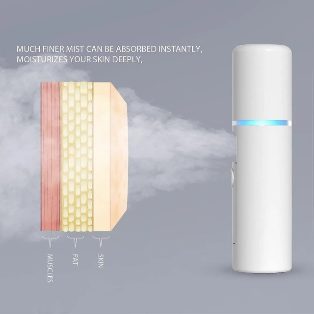 Alt view image 7 of 10 - Ecocleanpath Portable Nano Facial Mister - 20ml USB Steamer for Hydration, Lash Extensions & Skin Care (White)