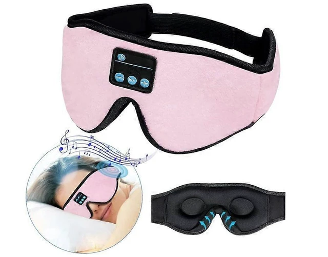 Alt view image 6 of 10 - Bluetooth Sleep Headband with Eye Mask, Wireless Music Earbuds for Side Sleepers, Yoga, Insomnia Relief (Pink)
