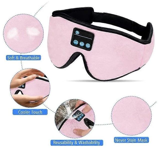 Alt view image 10 of 10 - Bluetooth Sleep Headband with Eye Mask, Wireless Music Earbuds for Side Sleepers, Yoga, Insomnia Relief (Pink)