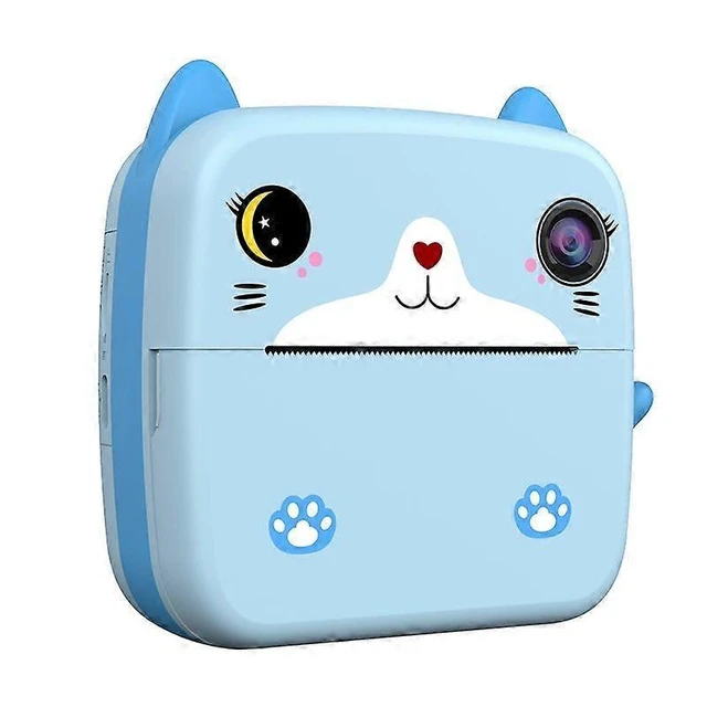 Alt view image 6 of 10 - Ecocleanpath A21 Kids Instant Print Camera with Dual Lens, 2400W Pixels, 1080P HD Video, 2.4" IPS Screen, Stickers & 32GB TF Card (Blue)