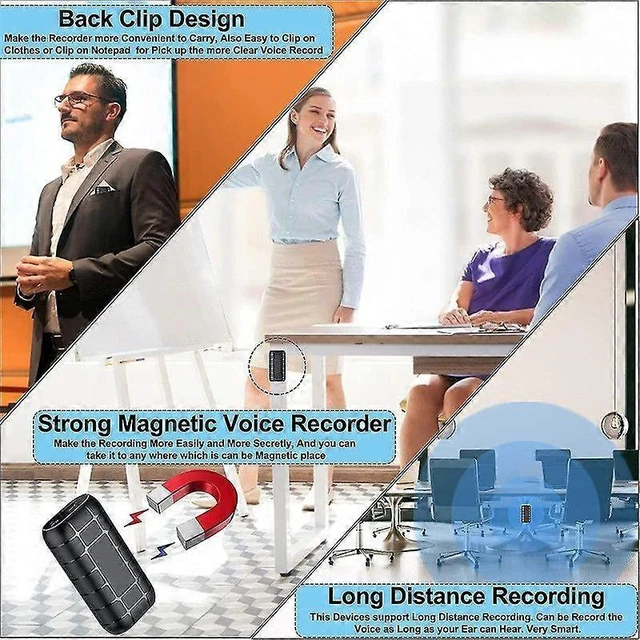 Alt view image 9 of 10 - Ecocleanpath B800LI1103H1 Mini Voice Recorder with Magnetic Base, 200H Record & VOR Mode
