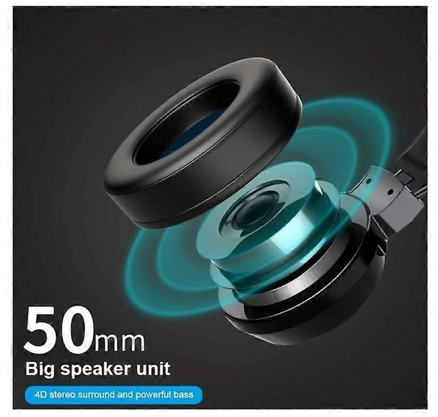 Alt view image 9 of 10 - G58 LED Gaming Headset with Mic, Over-Ear Wired Headphones, Noise-Cancelling & Bass for PC/Laptop (Black)