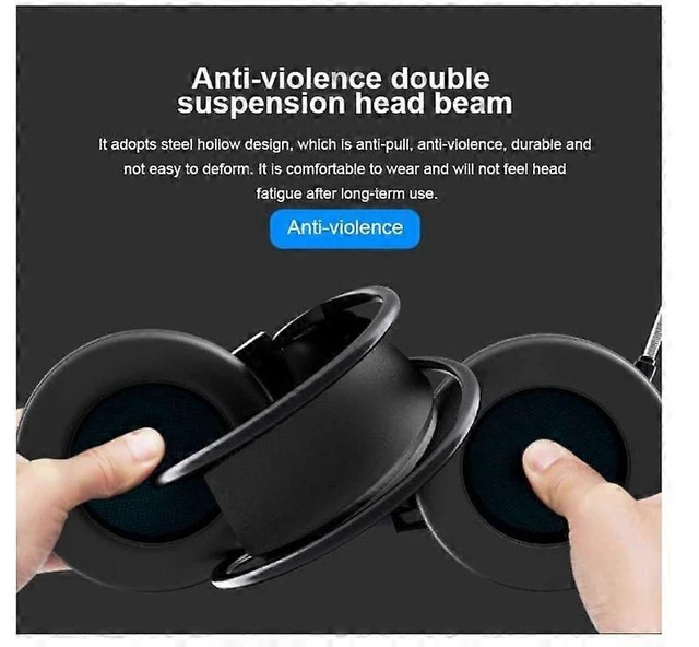 Alt view image 10 of 10 - G58 LED Gaming Headset with Mic, Over-Ear Wired Headphones, Noise-Cancelling & Bass for PC/Laptop (Black)