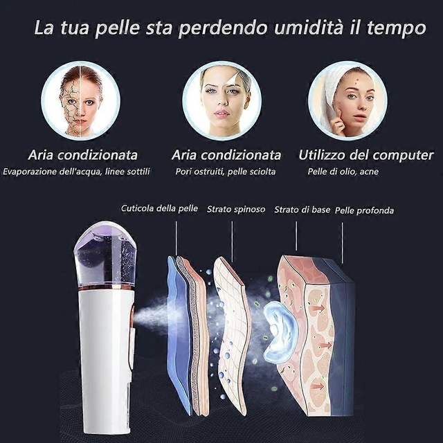 Alt view image 8 of 10 - Ecocleanpath Pink Nano Sprayer with Skin Analyzer & Moisture Tester | Portable Facial Mist & Cold Compress