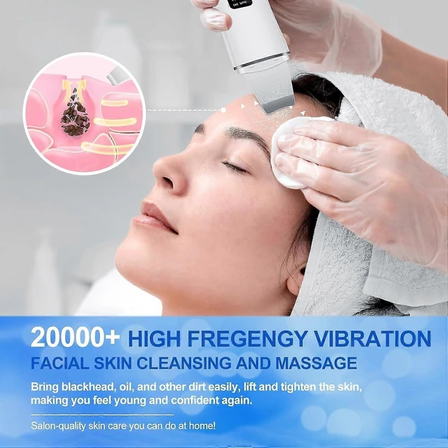 Alt view image 10 of 10 - Ecocleanpath Ultrasonic Skin Cleanser & Blackhead Remover - 4 Modes for Deep Pore Cleaning, Acne Treatment & Facial Lifting (White)