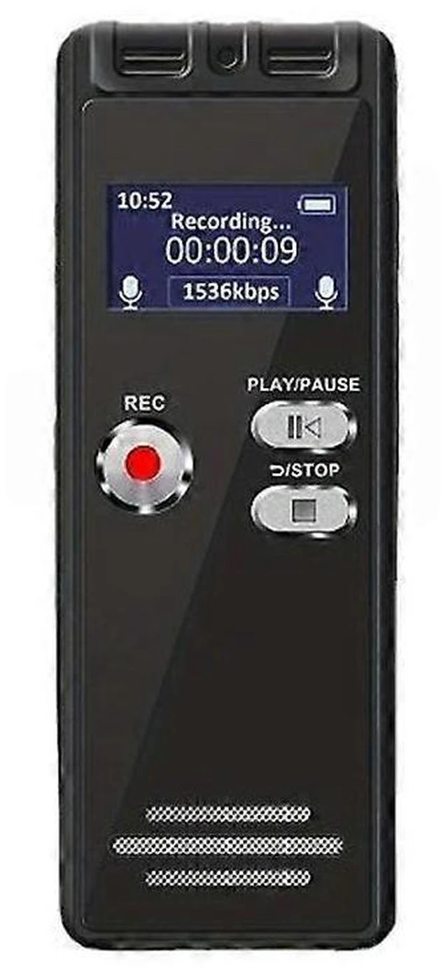 Alt view image 6 of 10 - Ecocleanpath NekSide 32GB Voice Control Recorder with Noise Reduction, HD Dual Mic & Playback - Black