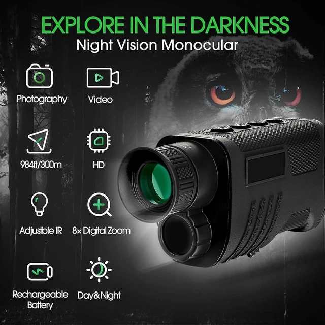Alt view image 9 of 10 - Ecocleanpath Upgraded Digital Night Vision Monocular with 8X Zoom & IR Illuminator for 100% Darkness (Black)