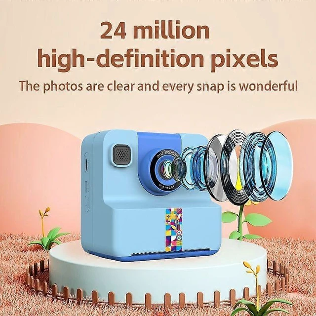 Alt view image 8 of 10 - Ecocleanpath A30 Kids Instant Print Camera 2400W Pixel, 2.4" IPS Screen, 32GB TF Card, Blue - Creative Photo & Video Fun