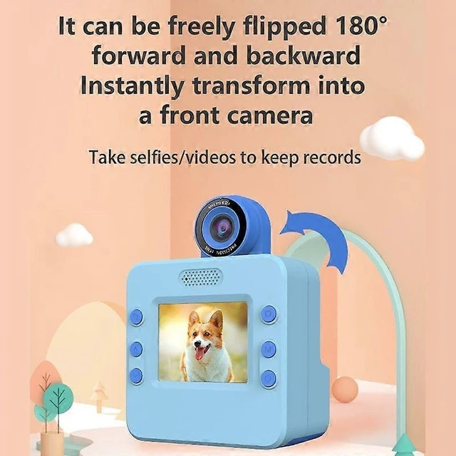 Alt view image 9 of 10 - Ecocleanpath A30 Kids Instant Print Camera 2400W Pixel, 2.4" IPS Screen, 32GB TF Card, Blue - Creative Photo & Video Fun