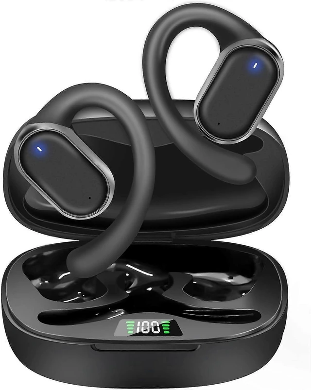 Alt view image 6 of 10 - Open Ear Headphones Bluetooth 5.3, 40H Playtime LED Display, IPX6 Waterproof Wireless Earbuds