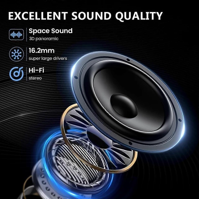 Alt view image 7 of 10 - Open Ear Headphones Bluetooth 5.3, 40H Playtime LED Display, IPX6 Waterproof Wireless Earbuds
