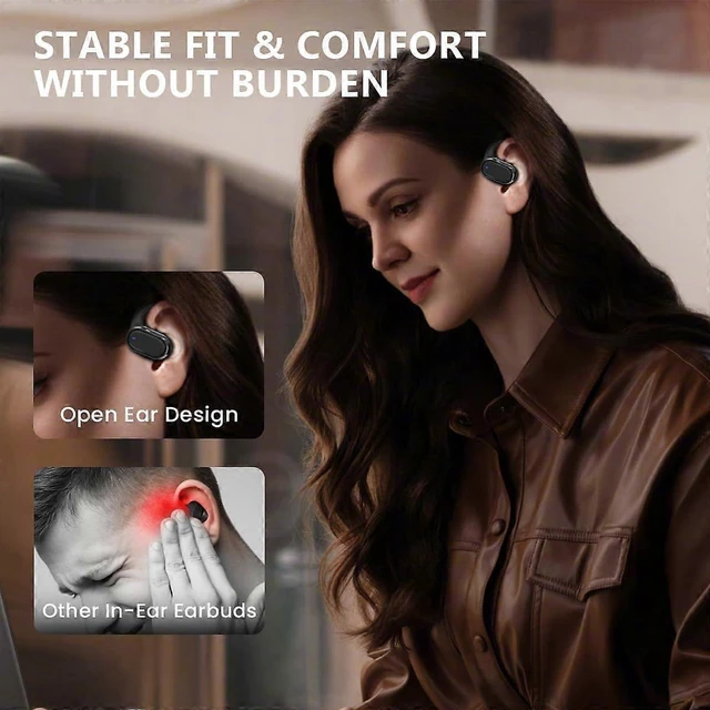 Alt view image 10 of 10 - Open Ear Headphones Bluetooth 5.3, 40H Playtime LED Display, IPX6 Waterproof Wireless Earbuds